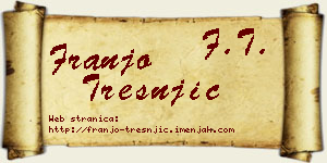 Franjo Trešnjić vizit kartica